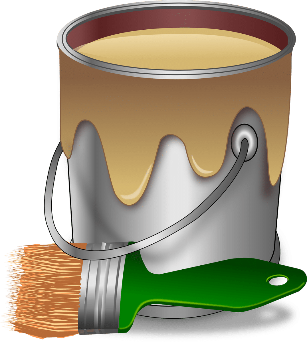 paint, paintbrush, wall paint, paint container, brush, bucket, tub, pail, cut out, paint, paint, paint, paint, paint
