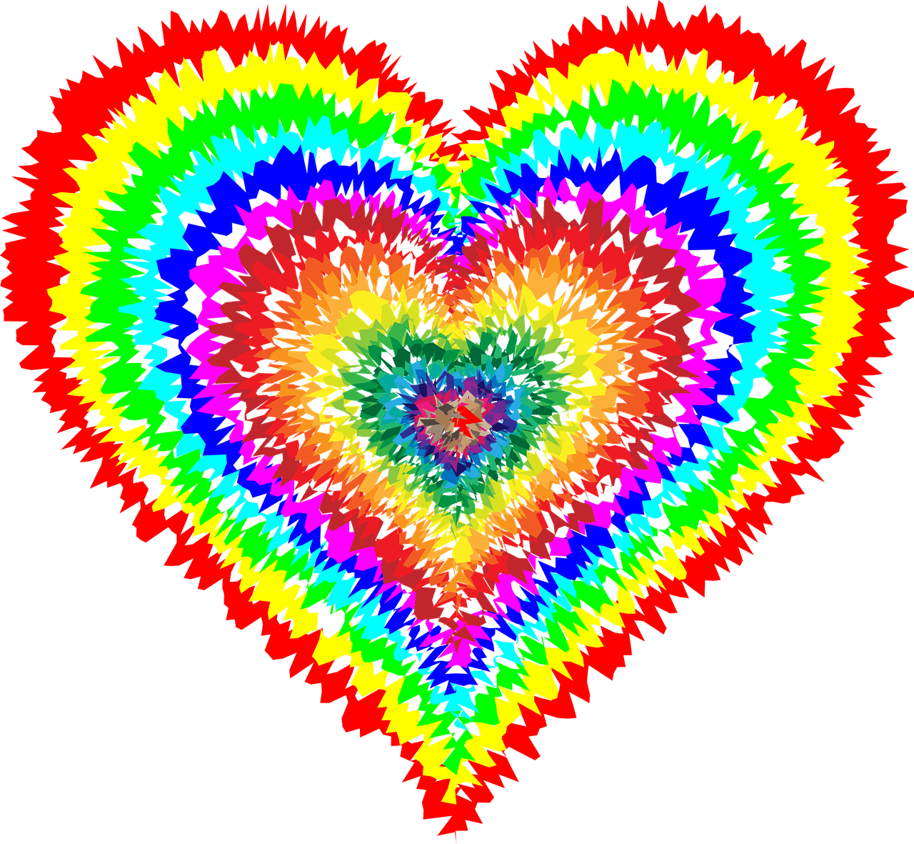 tie, dye, heart